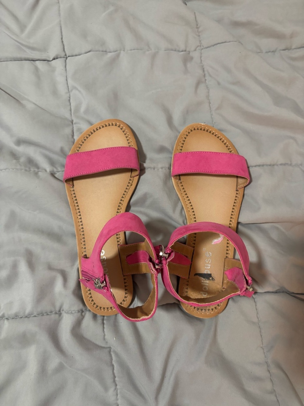 Women’s Pink Ankle-Strap Flat Sandals